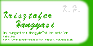 krisztofer hangyasi business card